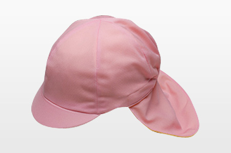 タレ付きカラー帽子　ピンク