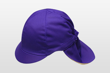 タレ付きカラー帽子　紫