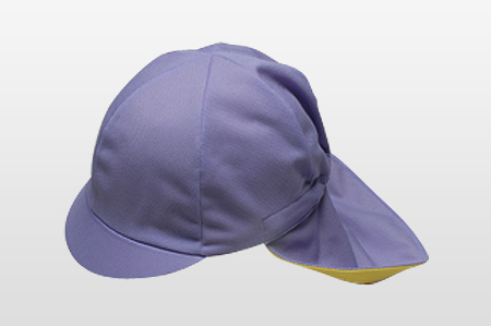 タレ付きカラー帽子　薄紫